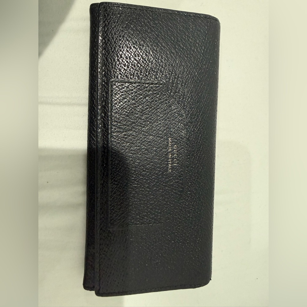 Gucci Black Textured Leather Card Holder
